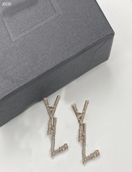 

fashion designer earrings for women stud jewelry gold letter hoop earring wedding ear y studs 925 silver pendants with box new 2202956486