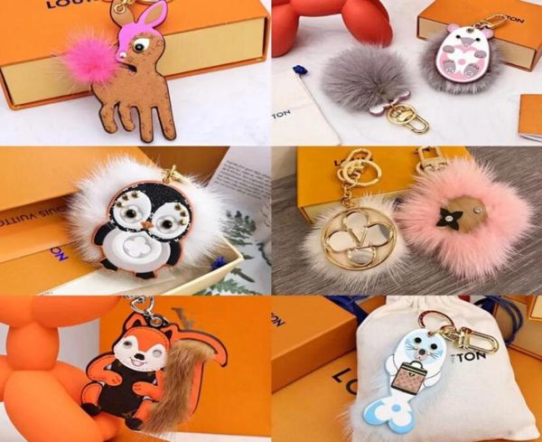 

famous couples key wallets sweet hairball fox bag decoration keychain exquisite female car keychain classic women and men shoulder8014137, Red;blue