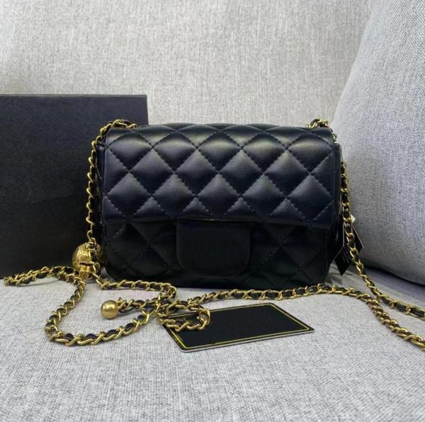 

hh women chain flap shoulder bags wallets luxury caviar quilted diamond check hardware crossbody leather handbags purses lady tote6573355, Red;black