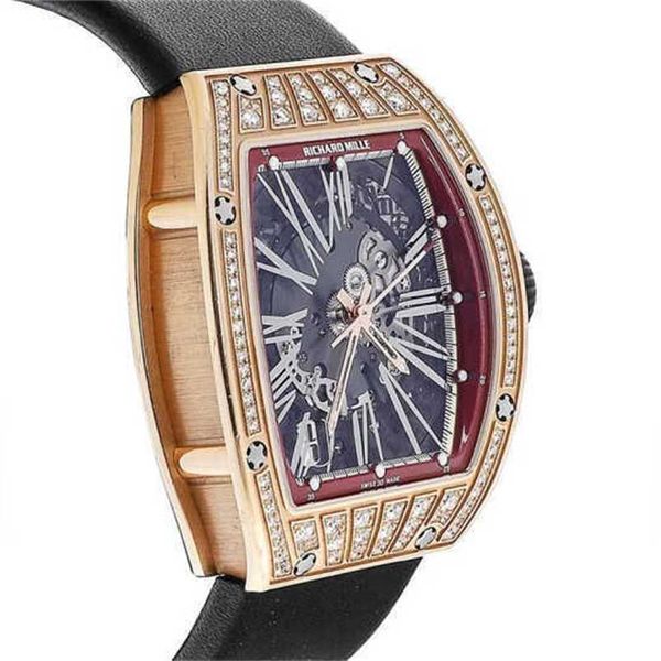 

richarmilles watches designer watches mechanical wrist watch swiss movement pilot quartz wrist rm swiss watch rose gold original diamond, Slivery;black