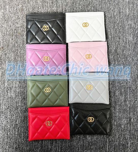 

luxury channel wallets designer card holder brand with original box purses womens mens wallet caviar lambskin leather coin purse k3852364, Red;black