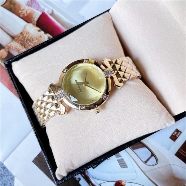

full brand wrist watches women girl ladies diamond style luxury steel metal band quartz clock l78278c, Slivery;brown