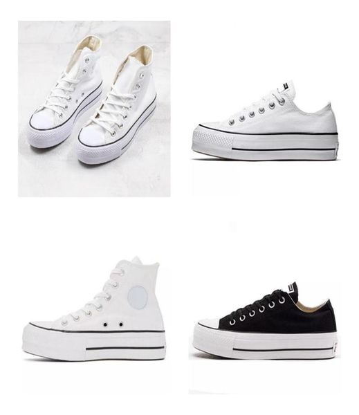 

2022 women men all stars canvas shoes breathable high sneaker fashion thick bottom platform flat wedding ultra light comfortab6807368, Black