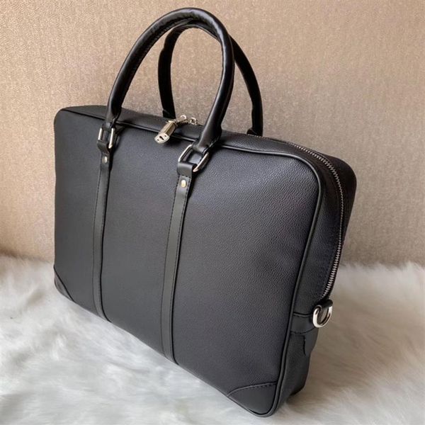 

2021 mens shoulder briefcase black brown leather handbag business men lapbag messenger bags 3 colo232q