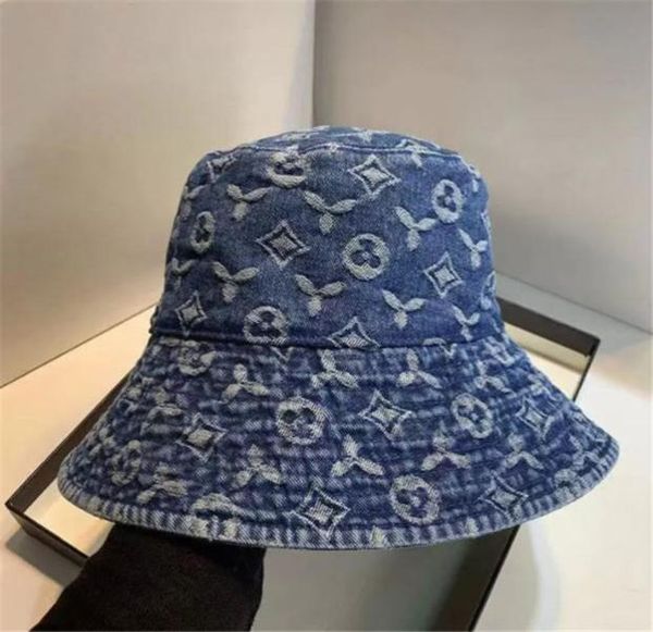 

cowboy bucket hat casual luxury designers caps women mens designer hats cool casquette denim print fitted cap men beanie8286876, Blue;gray