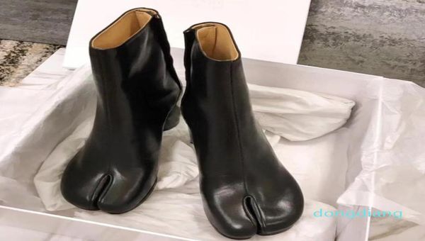 

designerdesign tabi boot split toe chunky high heel women boots leather zapatos mujer fashion autumn womens shoes botas mujer17600666, Black