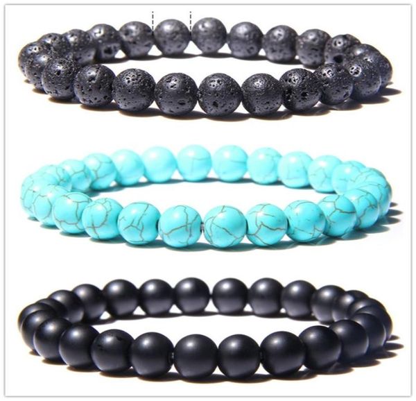 

3colors 8mm black lava stone w turquoise bead bracelet essential oil diffuser bracelet for women men jewelry1934980