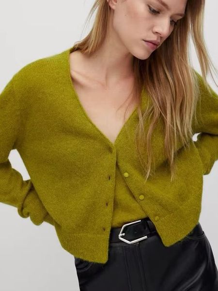 

womens sweaters women autumn fashionable allmatch knitted twopiece set retro long sleeve chic vneck button cardigan strap mujer 230904, White;black
