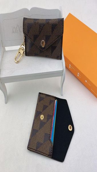 

luxury designer keychain fashion womens mini wallet genuine leather men coin purse color wallets holder5684162, Silver