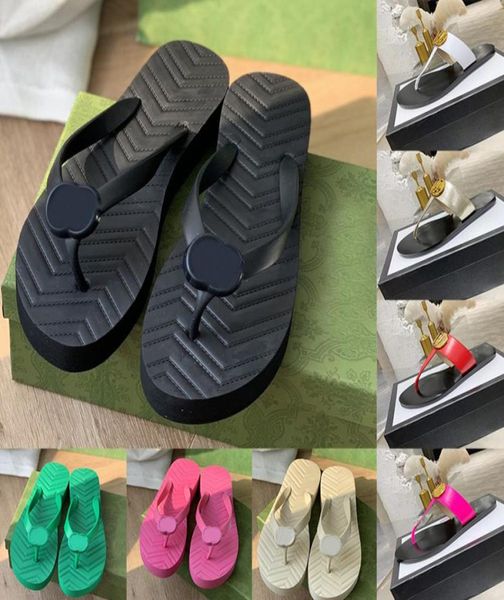 

double letters designer slippers for women ladies fashion rubber designers slipper woman sandales pantoufle summer beach shoes fli9741967, Black