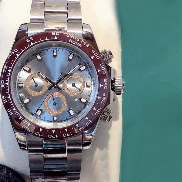 

mens watch automatic mechanical watches 40mm silver strap stainless steel wristband men wristwatch montre de luxe215d, Slivery;brown