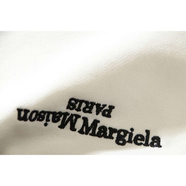 

designer t man clothing purple jeans mm6 embroidered men's and women's oversize hoodie sweater, Black