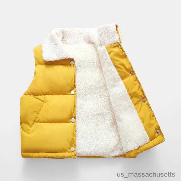 

down coat children's down cotton vest autumn and winter girls vest boys kids thicken new baby soft warm solid color jacket r230905, Blue;gray