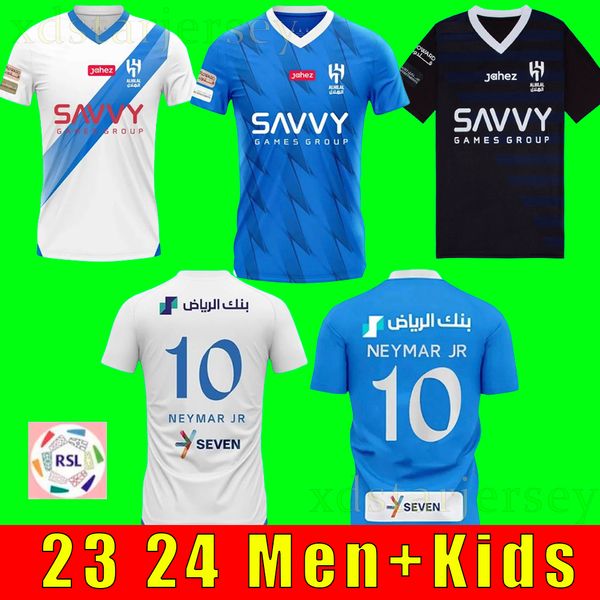 

2023 2024 al hilal saudi soccer jerseys neymar jr malcom neves sergej vietto koulibaly lghalo kanno home away 23 24 football shirt adults, Black;yellow