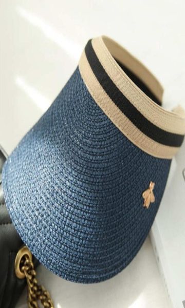 

2021 summer hat with bee pattern woman visors casquettes caps luxury designer cap beach hats beanie 5 colors optional188d5979154, Blue;gray