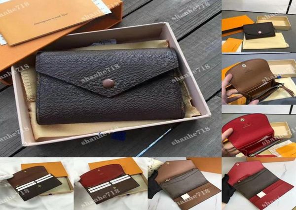 

real cowhide emilie rosalie envelope longshort wallets coin purse designer luxury clutch bags josephine victorine lady purses car7695763, Red;black