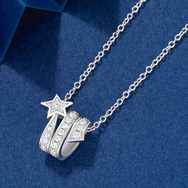 

designer necklace channel luxury fashion with diamond meteor pendant s925 silver versatile five-pointed star collar chain female accessories