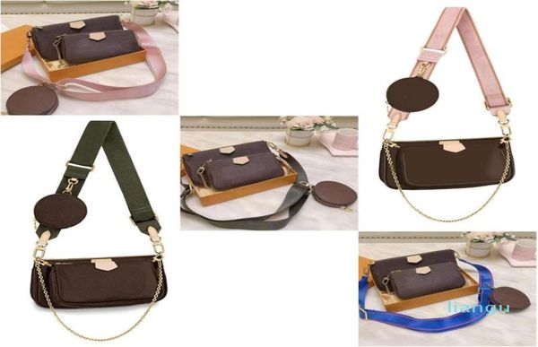 

favorite multi pochette accessories handbag designers leather shoulder crossbody bag luxurys purses 3pcs purse bags5828080, Red;black
