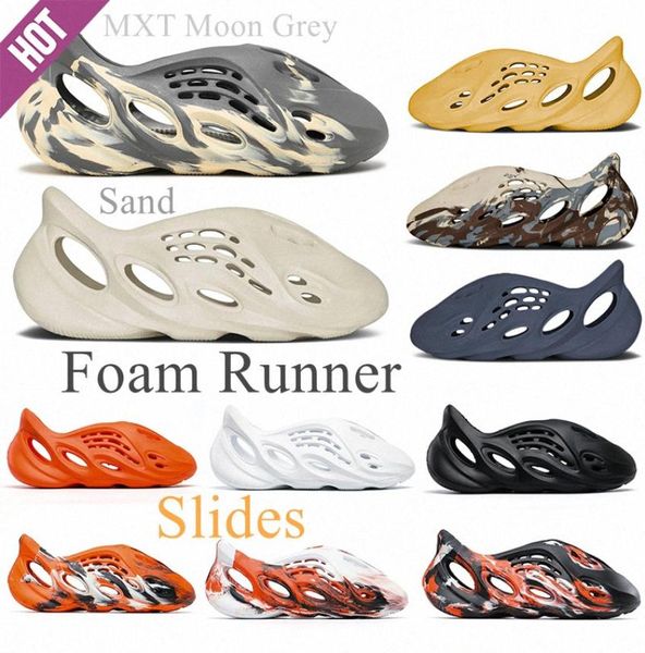 

2022 runner slipper sandals slide men women triple slides bone resin desert sand earth brown cream clay moon gray mineral blue ararat slippe, Black