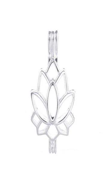

10pcs pearl cage necklace pendant lockets essential oil diffuser lotus provides silverplated silver plus your own pearl makes it 1701166