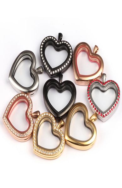 

floating charms locket heart shape 316l stainless steel locket glass living memory lockets pendant1629514, Silver