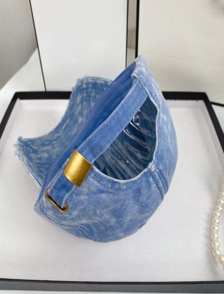 

22ss men039s ladies designer casquette sports hats denim ripped alphabet baseball cap8279885, Blue;gray