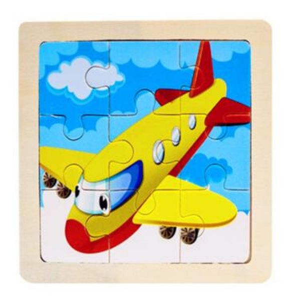 

mini size 1111cm kids toy wood puzzle wooden 3d puzzle jigsaw for children baby cartoon animaltraffic puzzles educational toy1619719