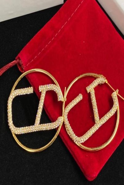 

fashion earings designer earrings for women hoops jewelry v letter love luxurys designers earring studs des boucles oreilles hoop 2200575, Golden;silver