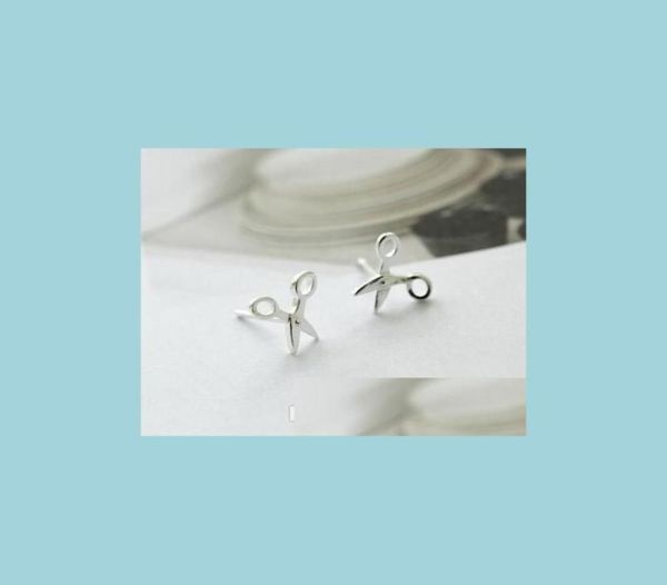 

stud lovely scissor ear studs for women tiny scissors stud earrings children birthday party gift 925 sterling sier simple jew bdeh5124452, Golden;silver