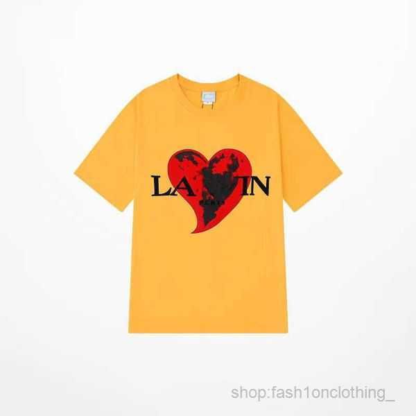 

designer luxury lanvins classic t shirt chest letter printed mens and womens summer breathable high street cotton loose tees 24 rck5, White;black