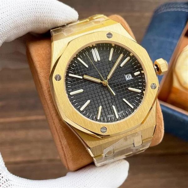 

2023 mens automatic mechanical movement watches sapphire glass rubber watchband luminous mens watch waterproof audemar221l, Slivery;brown