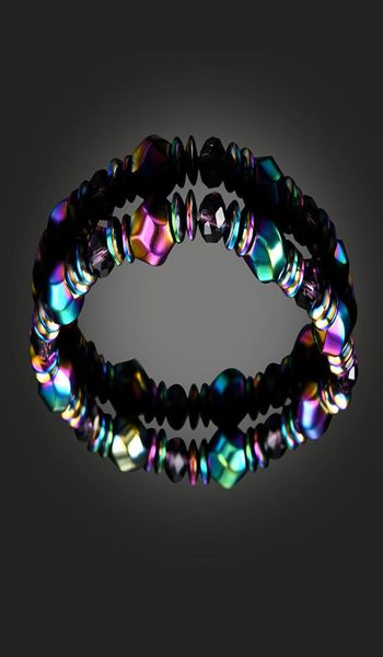 

mens healing rainbow magnetic hematite stone beads bracelets fashion black magnetic hematite beads bracelet jewelry2269335