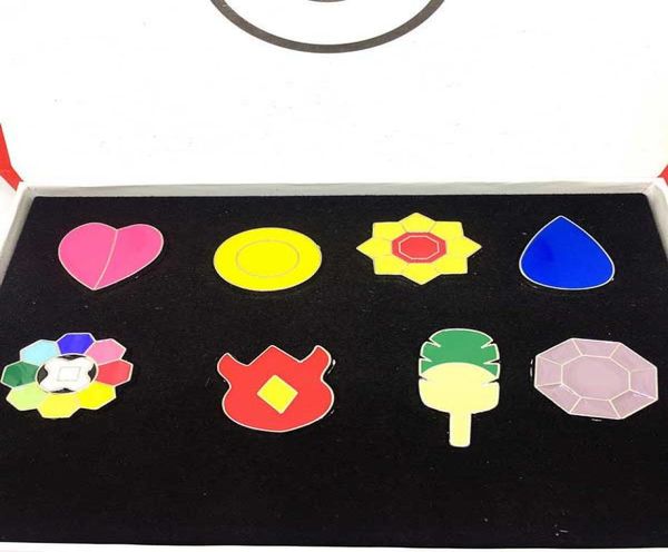 

small size alloy brooches pins 8 pcs one set with case 7 type cute enamel lapel pins for children backpack suit shirt collar badge3003810, Gray