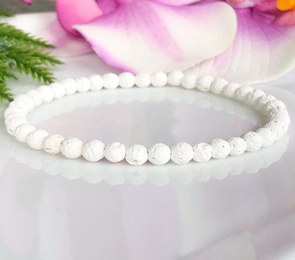 

mg1049 white lava stone bracelet essential oil diffuser bracelet aromatherapy jewelry dainty lava bead yoga stretch bracelet8026485, Black