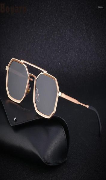

sunglasses boyarn steampunk double beam men39s polygonal large frame ss eyewear sun glasses6258756, White;black