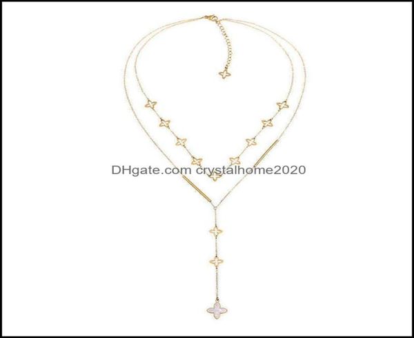 

pendant necklaces pendants jewelry ll korean fashion charms double layer star four leaf clover love heart chok otl642794542, Silver