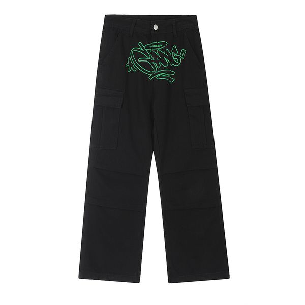 

m  xl loose fitting casual pants straight leg men women black