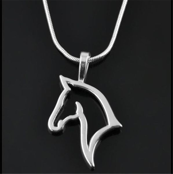 

fashion cute animal horse pendant necklace for women dainty silver color chain jewelry accessories whole3040136