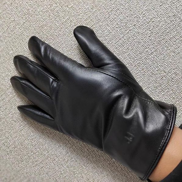 

designer men039s warm gloves fashion sheepskin fur one piece leather gloves home delivery6169254, Blue;gray