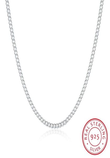 

1624inch thin real 925 sterling silver 2mm side chain necklace women girls kids children 4060cm jewelry kolye collares collier2374632