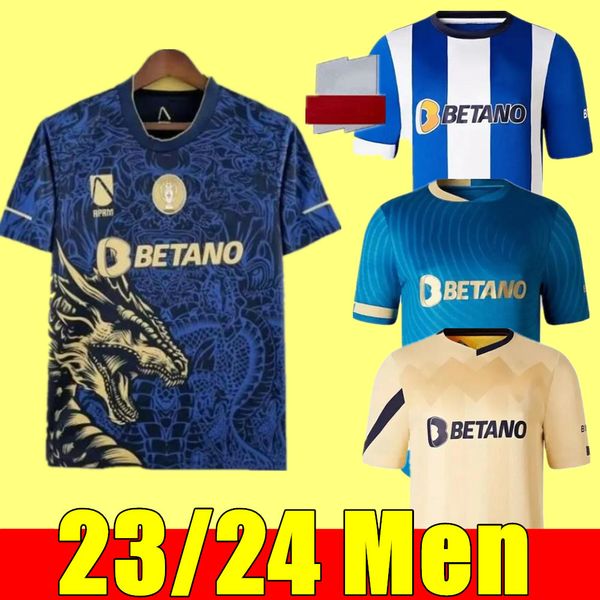 

23 24 fc portos soccer jerseys football dragon fans training 2023 2024 home away 130 years anniversary campeoes pepe oliveira mehdi luis dia, Black;yellow