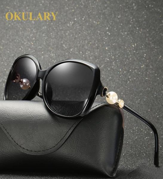 

new women polarized sunglasses oversized eyeglasss uv400 fashion pearl sunglasses with box y2006192756116, White;black