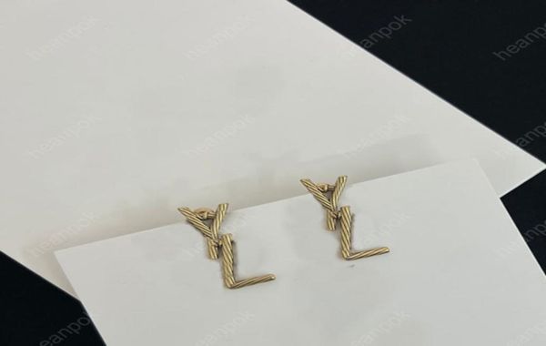 

2021 fashion designer earrings for women jewelry silver gold letters hoop earring womens stud earrings box wedding ear studs penda3483383, Golden;silver