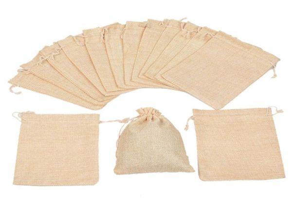 

7x9cm 9x12cm 10x15cm 13x18cm original color mini pouch jute bag linen hemp jewelry gift pouch drawstring bags for wedding favors 35985123, Pink;blue