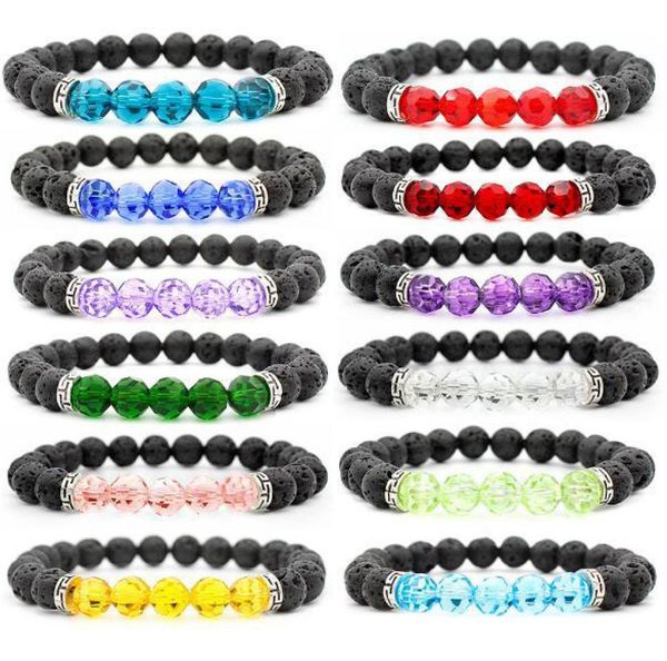 

natural black lava stone crystal beads bracelet diy aromatherapy essential oil diffuser bracelet for women4568486