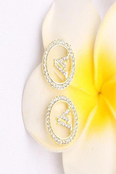 

designer classics women ear stud earring designers earrings 18k gold plated letter geometry brand crystal rhinestone wedding party7309958, Golden;silver
