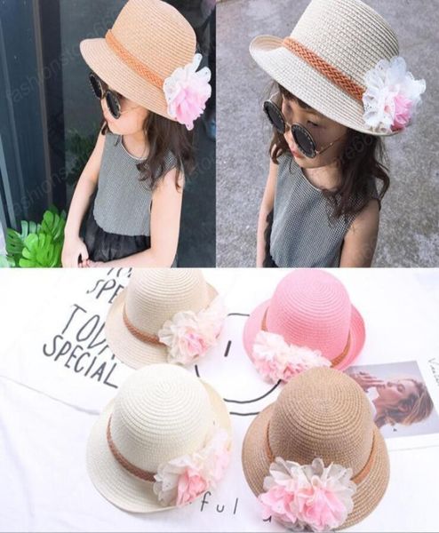 

whole summer kids floral straw hats fedora hat children visor beach sun baby girls sunhat wide brim floppy panama for girl3408385, Blue;gray