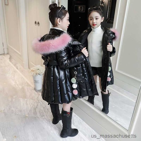 

down coat 2023 girls winter warm clothing baby girl clothes thicken coats waterproof children's cotton jackets kids hooded outerwear r2, Blue;gray