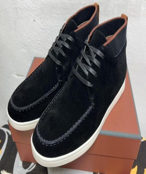 

realfine boots 5a lp suede laced soho walk ankle boot for men with box size 3945 290342005997326985, Black