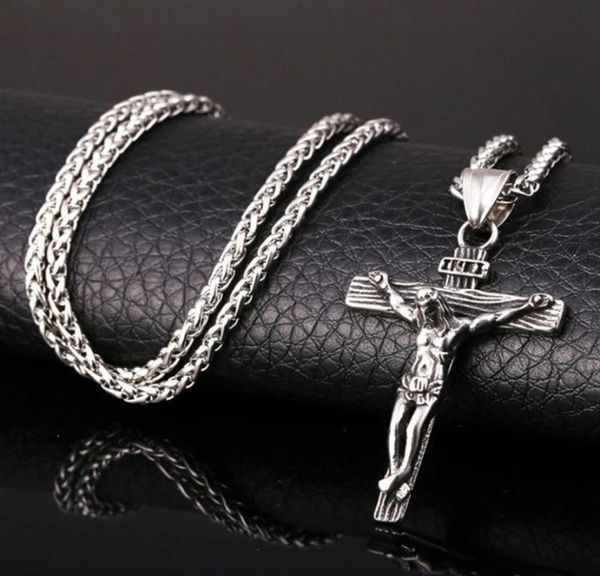 

pendant necklaces fashion and sweet cross pendent with chain necklace jewelry gifts for men religious jesus6501369, Silver